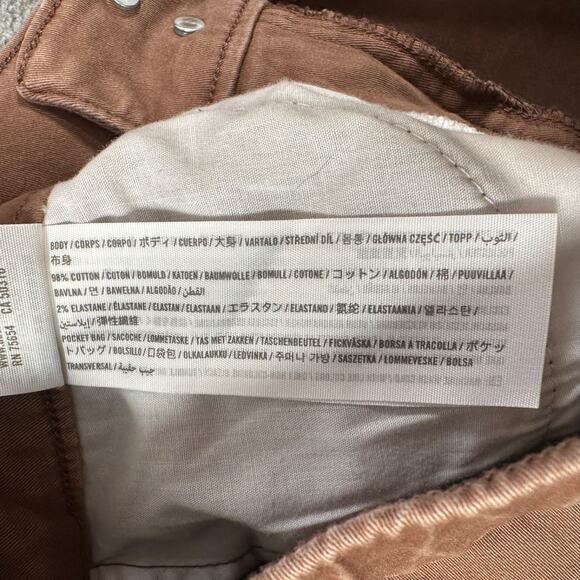 Hollister High Rise Mini Skirt Size X-Small Brown Denim Pleated Hem Y2k - Picture 8 of 9